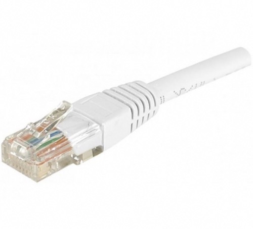 Câble RJ45 blanc 30 cm catégorie 6 U/UTP aluminium