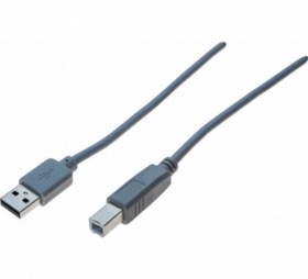Cordon USB 2.0 type AB M/M 60 cm gris
