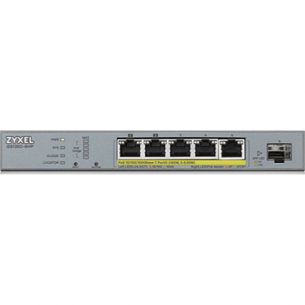 Switch 5 ports giga PoE++ 60W 1 SFP Zyxel GS1350-6HP