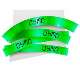 Ruban D1 9 mm noir sur vert Dymo