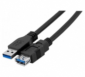 Rallonge USB 3.1 type A noire 1,8 m