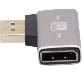 Adaptateur DisplayPort 1.4 8K M/F coudé plat 270°