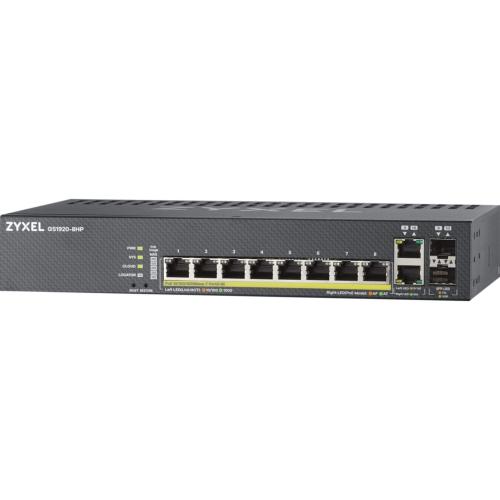 Switch 8 ports giga PoE+ 2 combo SFP Zyxel GS1920-8HPv2