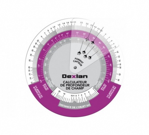 Disque calculateur profondeur de champ caméra