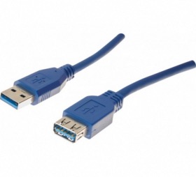 Rallonge USB 3.1 Gen1 type A M/F 1 m bleue