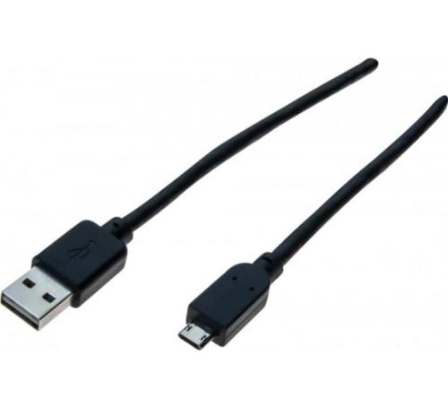 Cordon réversible USB 2.0 type A / micro USB 1,8 m noir