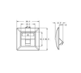 Plastron 80 x 80 incliné 1 port Keystone