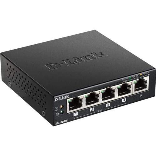 Switch 5 ports 10/100 4 PoE+ 60W D-LINK DES-1005P/E