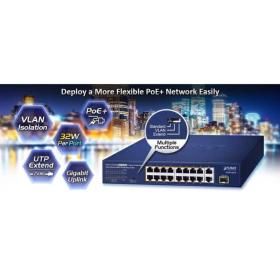 Switch 16 ports PoE 1 giga 1 combo Planet FGSD-1821P