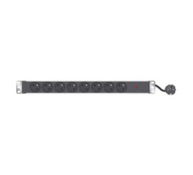 8 prises électriques rackables avec fusible