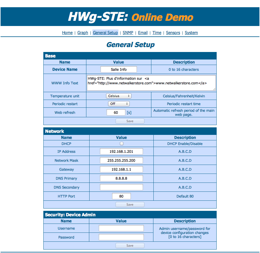 Configurer HWg-STE