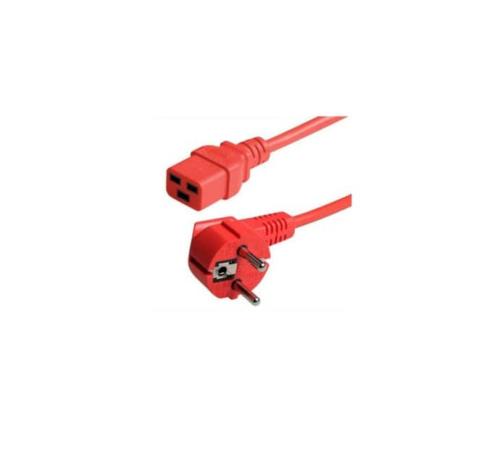 Cordon secteur CEE7 vers C19 rouge 2 m