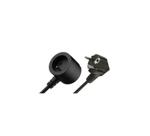Rallonge secteur noire magnétique et crochetable 7,5 m