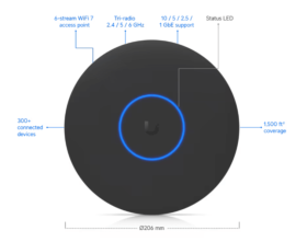 Point d'accès WiFi 7 managé U7-PRO-XG noir UBIQUITI