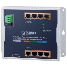 Switch industriel plat 8 ports PoE+ 2 SFP Planet WGS-4215-8P2S