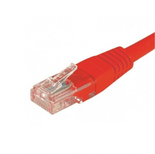 Câble RJ45 rouge 15 cm catégorie 5e U/UTP aluminium