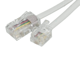 Cordon téléphone 7 m blanc RJ11 - RJ45