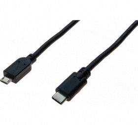 Cordon USB 2.0 type C / micro B 1 m noir