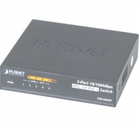 Switch 5 ports Planet FSD-504HP (4 PoE+ 60W)