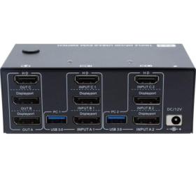 Switch KVM 2 ports triple écran HDMI DP USB