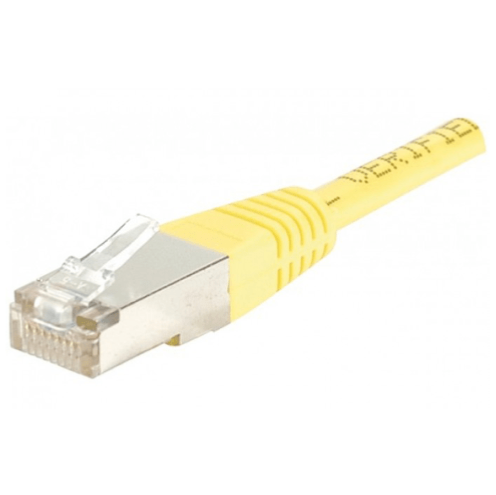 Cordon jaune patch blindé catégorie 5e F/UTP cuivre 100 Mhz - 15 cm