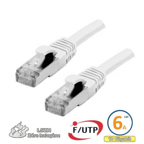 Câble RJ45 Cat 6a F/UTP LSZH 10 m blanc