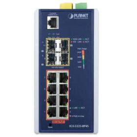Switch industriel 8 ports PoE+ 4 SFP Planet IGS-5225-8P4S