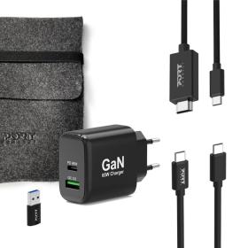 Pack 4 en 1 chargeur GaN USB-C USB-A 65W Port Design