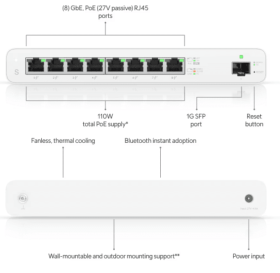 Switch UISP 8 ports giga PoE 1 SFP Ubiquiti