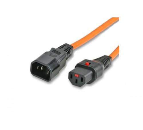 Rallonge électrique IEC C13 verrouillable 1 m orange