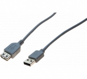 Rallonge USB 2.0 type A M/F 0,6 m grise