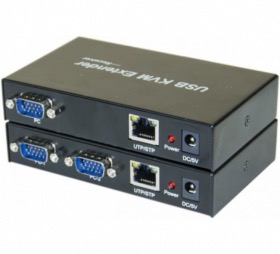 Switch KVM 2 ports VGA/USB et Prolongateur 150 m