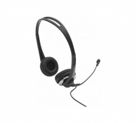 Casque micro stéréo ajustable jack 3.5 mm noir/gris