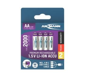 Piles AA rechargeables USB-C - Blister de 4