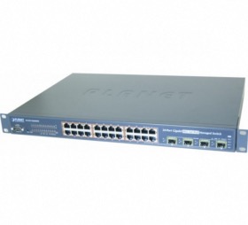 Switch manageable 24 ports Gigabit PoE+ 4 SFP Planet