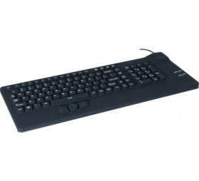 Clavier avec trackpad silicone noir USB étanche