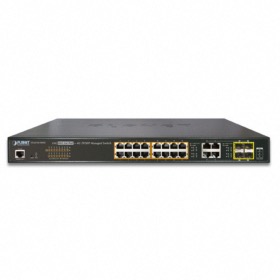 afficher l'article Switch 16 ports Gigabit PoE+ 4 SFP combo Planet GS-4210-16P4C