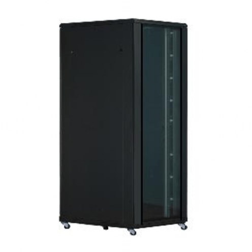 Baie réseau 42U L800 x P800 noire porte en verre