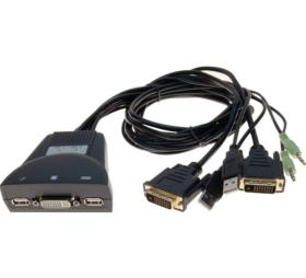 Switch KVM DVI/USB/Audio 2 ports cbles intgrs