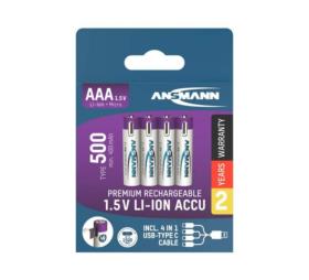 Piles AAA rechargeables USB-C - Blister de 4