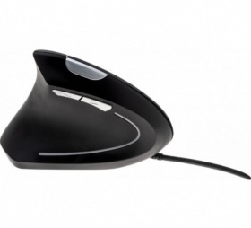 Souris verticale noire USB pour gaucher