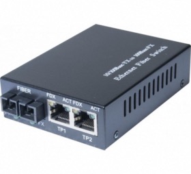 Convertisseur fibre 100FX vers 2 RJ45 10/100