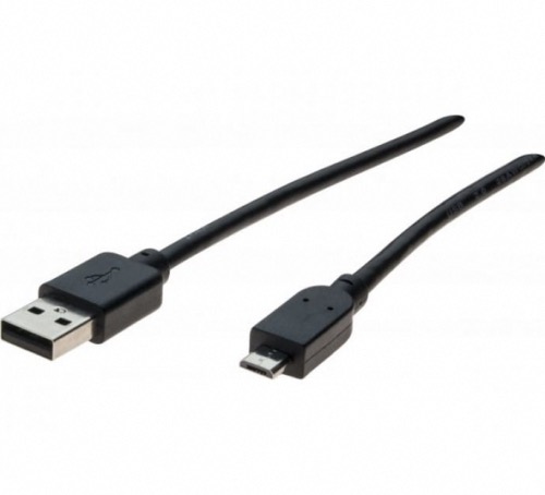 Cordon USB 2.0 type A / micro USB 0,5 m noir