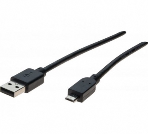 Cordon USB 2.0 type A / micro USB 3 m noir