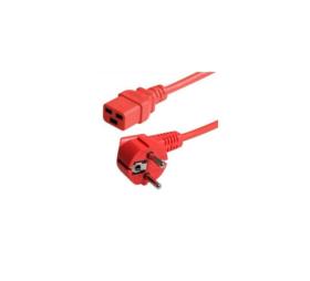 Cordon secteur CEE7 vers C19 rouge 2 m