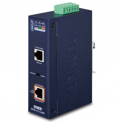 Injecteur industriel Gigabit PoE++ Planet IPOE-171 60W