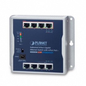 Switch industriel mural 8 ports Giga 4 PoE+ Planet WGS-814HP