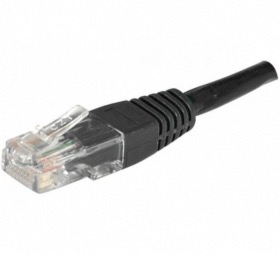 Câble RJ45 noir 30 cm catégorie 6 U/UTP aluminium