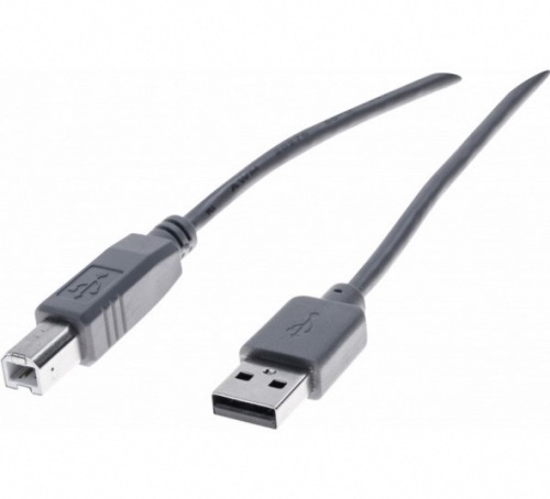 Cordon USB 2.0 type AB M/M 3 m gris