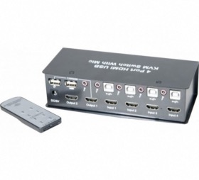 Switch KVM HDMI/USB/Audio 4 ports affichage dynamique